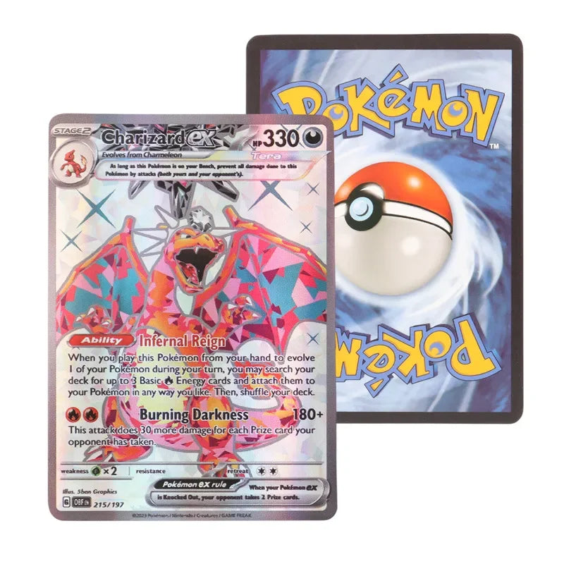 60/100Pcs English Pokemon Card 1996 Year Shining Charizard Pikachu Mewtwo trade Card Kids Pokemon Toy