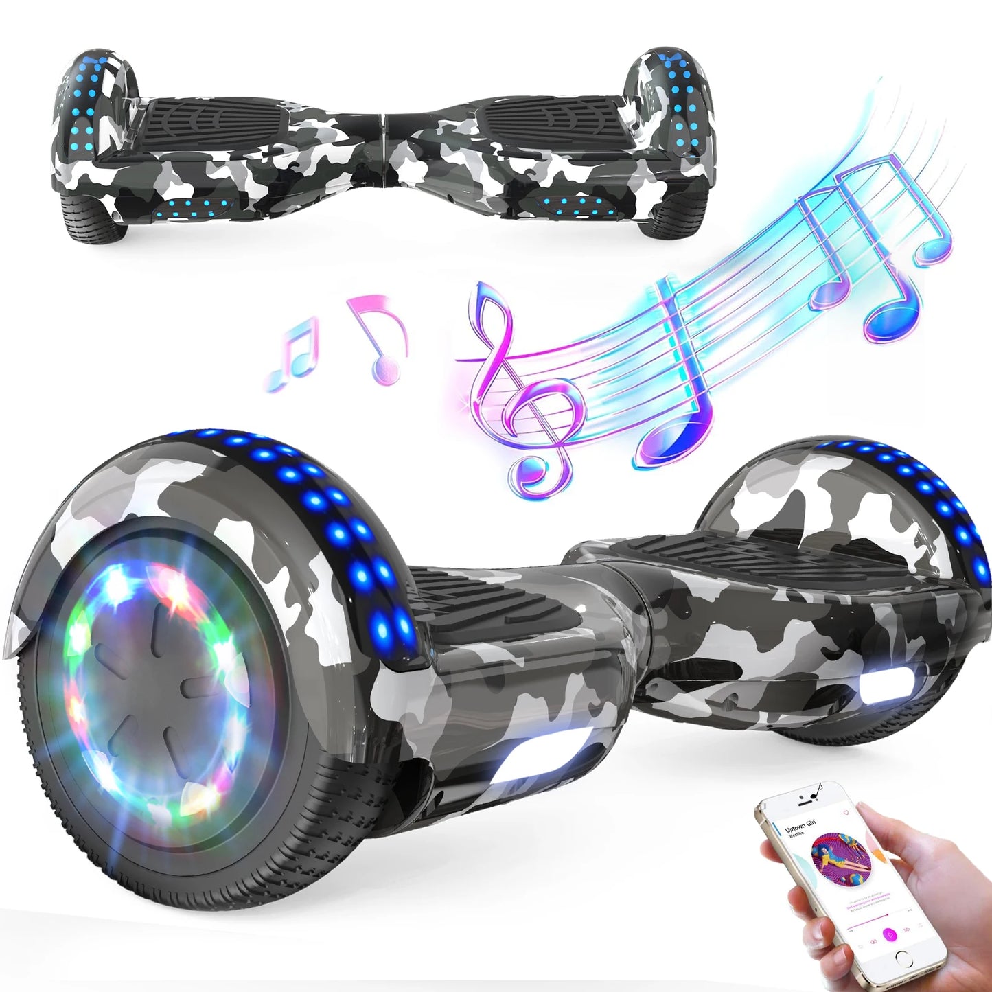 RCB Kids Hoverboard 6.5 Inch Self Balancing Electric Scooter 2 Wheel with Speaker LED Lights