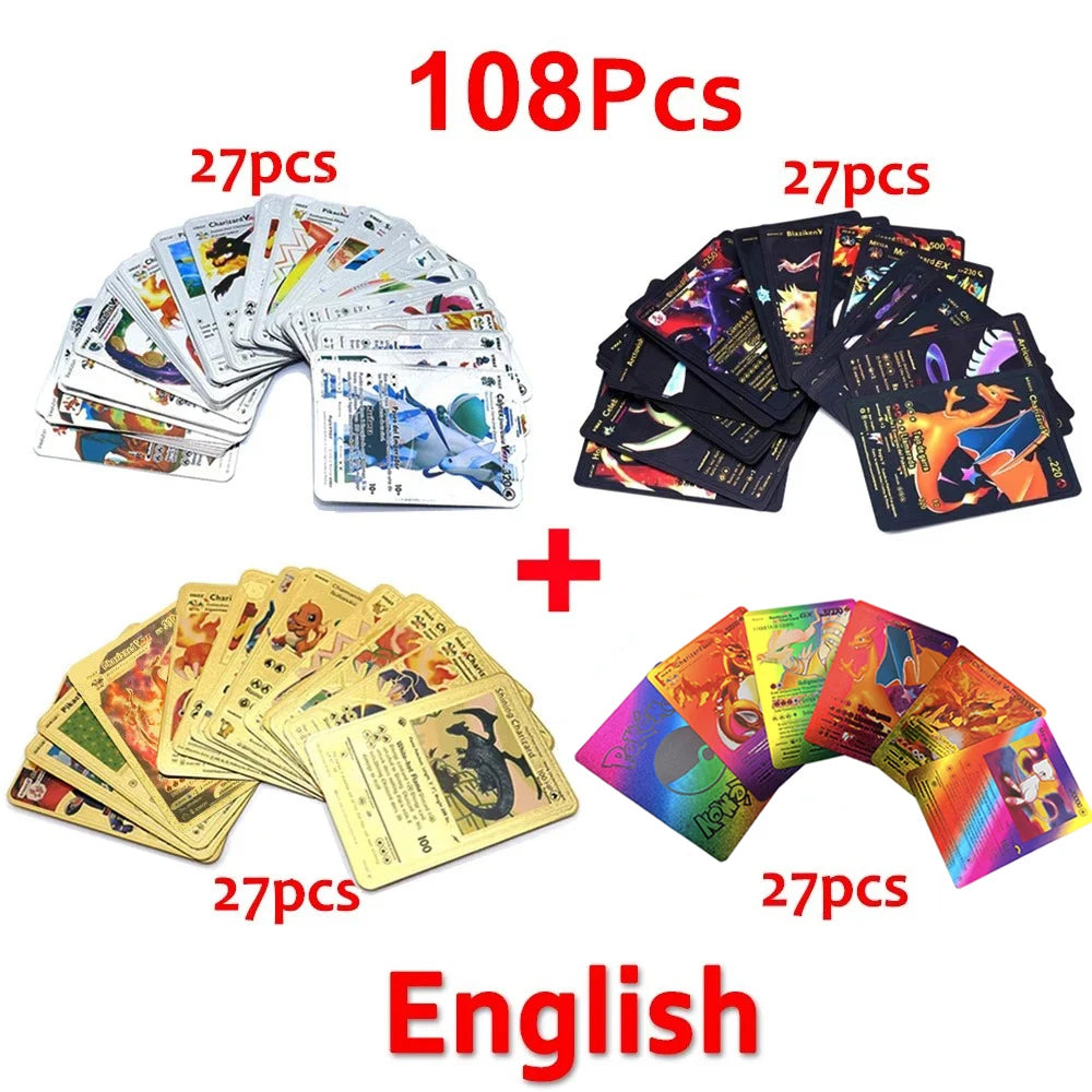 Pokemon Cards Vmax GX Gold Foil Flash Card Colorful Game Battle Collection