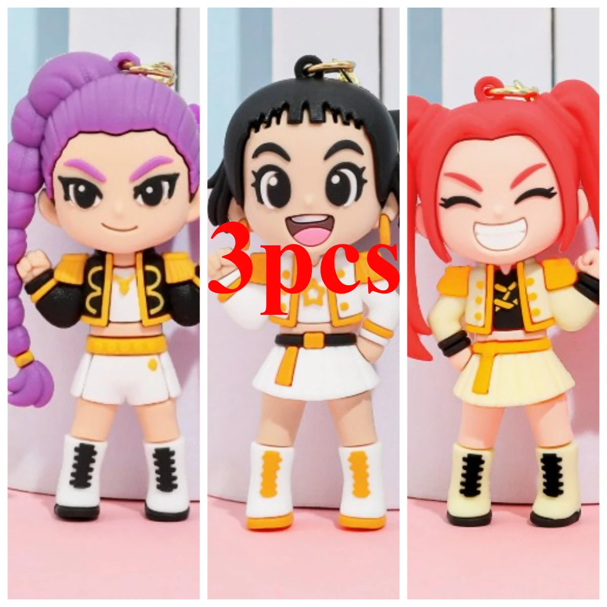 Hot New KPOP Demon Hunter Girl Group Keychain, Popular Girl Group Decorative Small Gift
