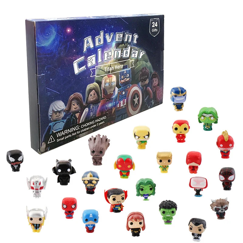 Disney Marvel Advent Calendar Box Anime Action Figure Model Building Blocks Christmas Kids Toys