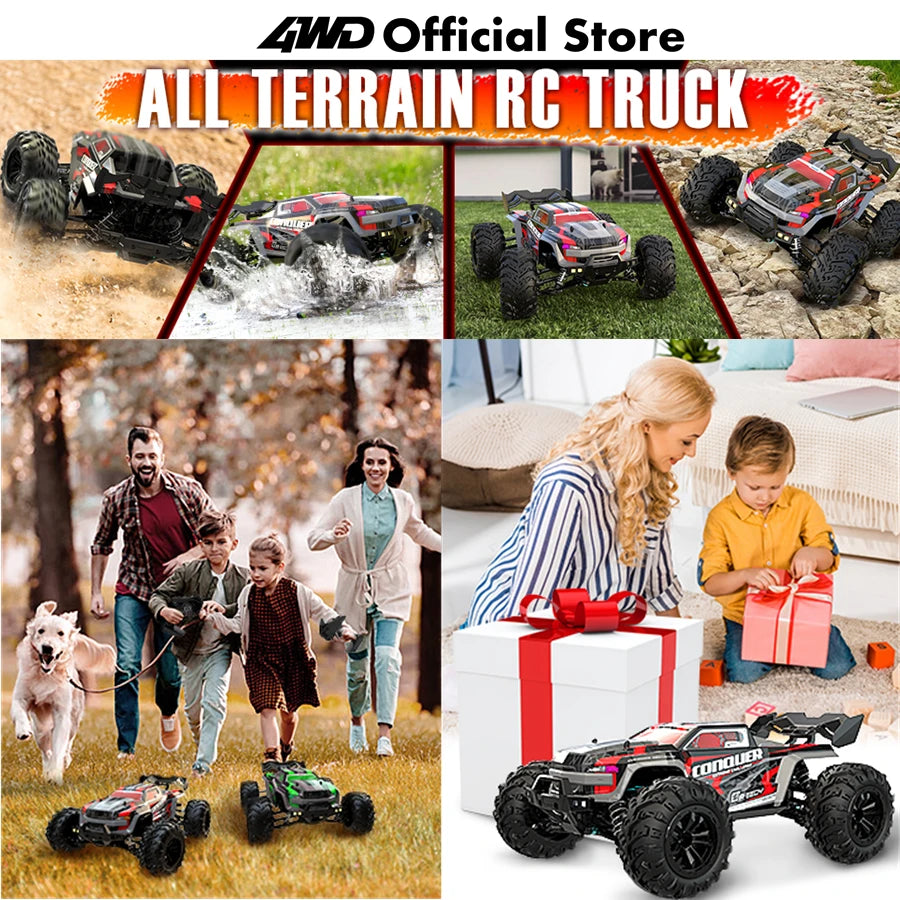 4WD 1:16 80KM/H Super Brushless 50KM/H Brushed RC Car 4x4 Off Road High Speed Drift Racing Truck Toy Kids Adults