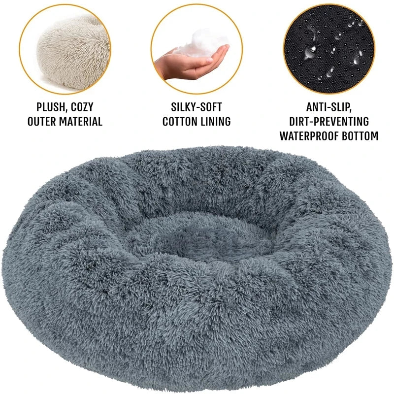 40-90cm 6 Sizes Round Super Soft Pet Bed for Large Dog & Cat