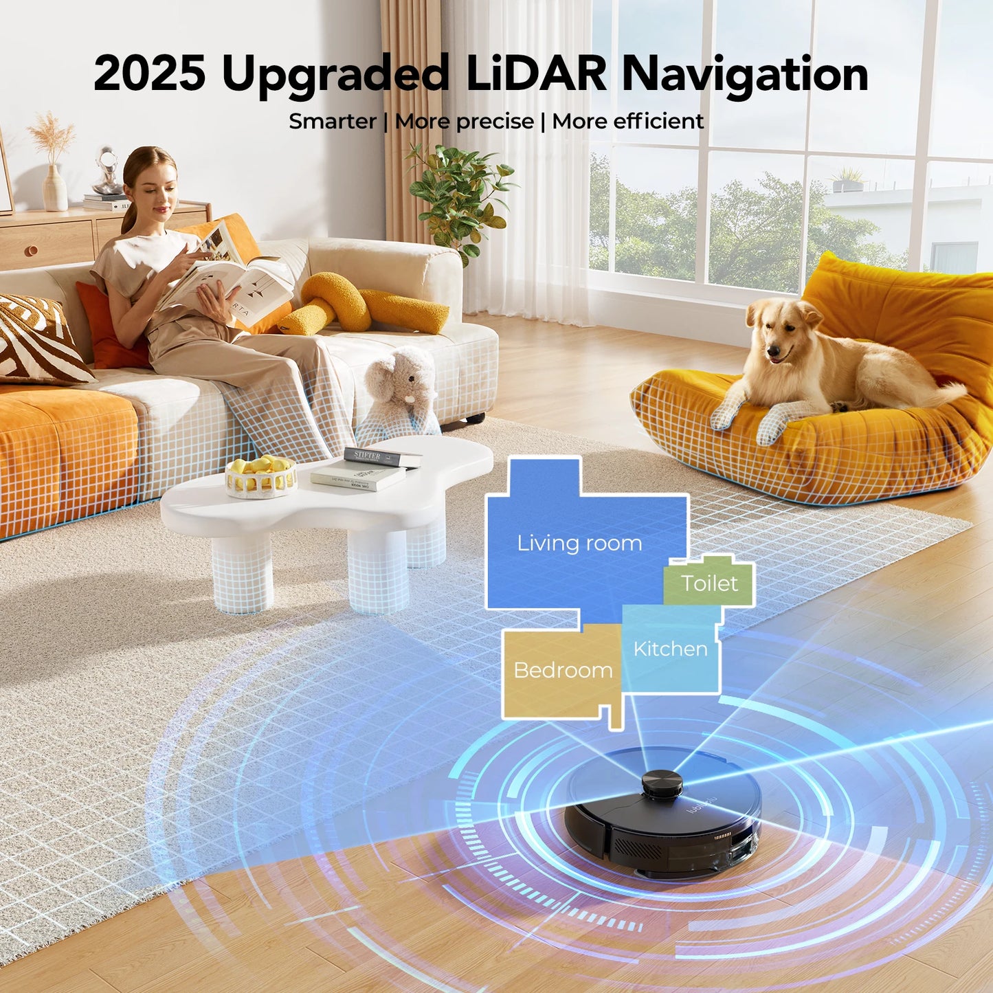 Lubluelu L15 Max Robot Vacuum Mop Combo 5500Pa Auto-Charging 3 In 1 Robot Vacuum Cleaner