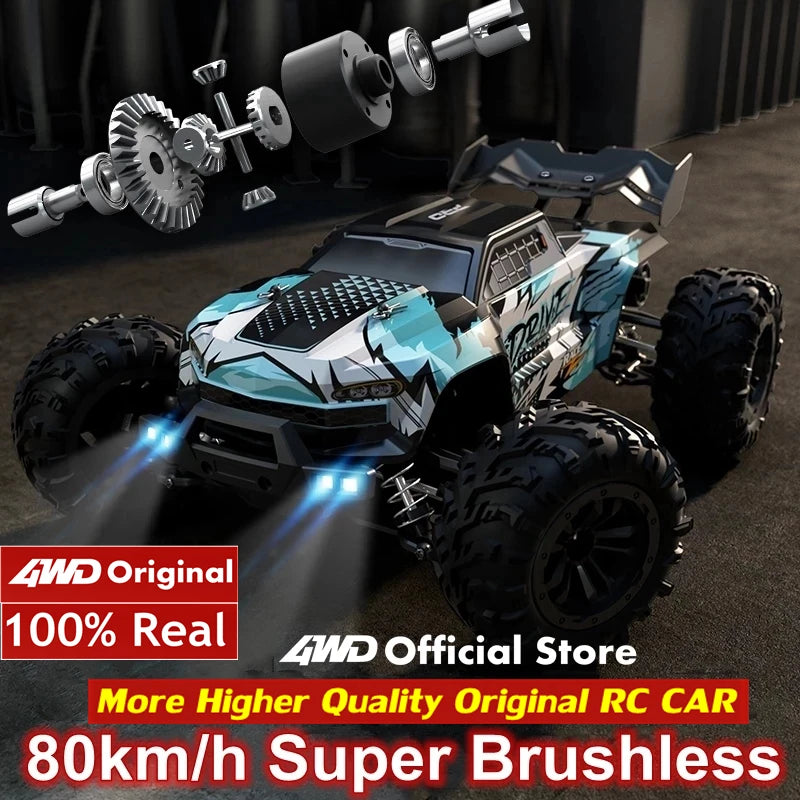4WD 1:16 80KM/H Super Brushless 50KM/H Brushed RC Car 4x4 Off Road High Speed Drift Racing Truck Toy Kids Adults