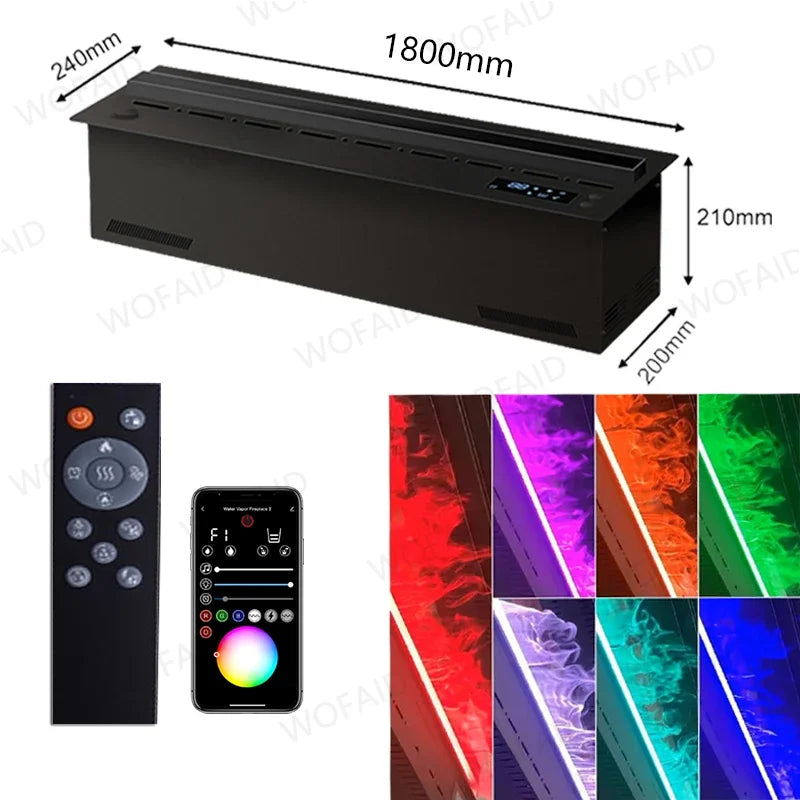 Embedded Simulated Flame Fireplaces Ultra-thin Home TV Stand Humidifier Fake Fire Electric Decoration for Living Room