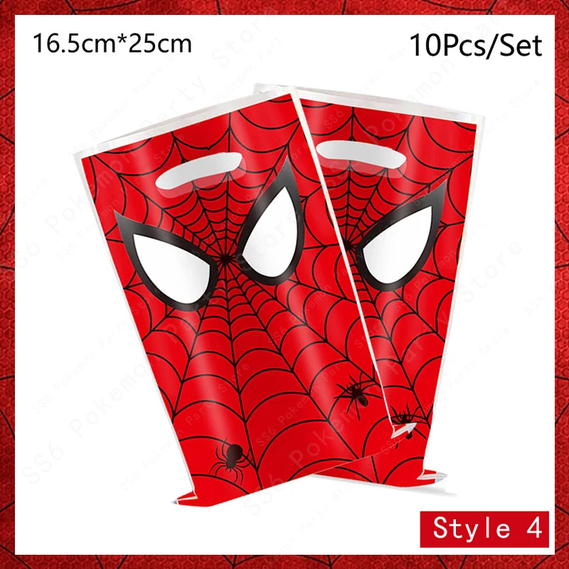Spiderman Birthday Party Decorations Disposable Tableware Plate Cup Napkins Bags Supplies Set