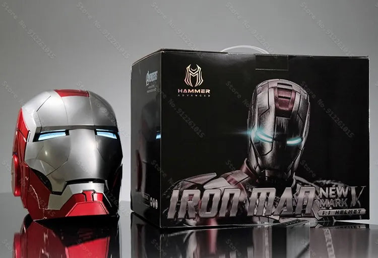 Iron Man Helmet Mk5 Electric Voice Activated Control Wearable Mask 1:1 Automatic Opening Closing Model Figure Adult Toy Gift