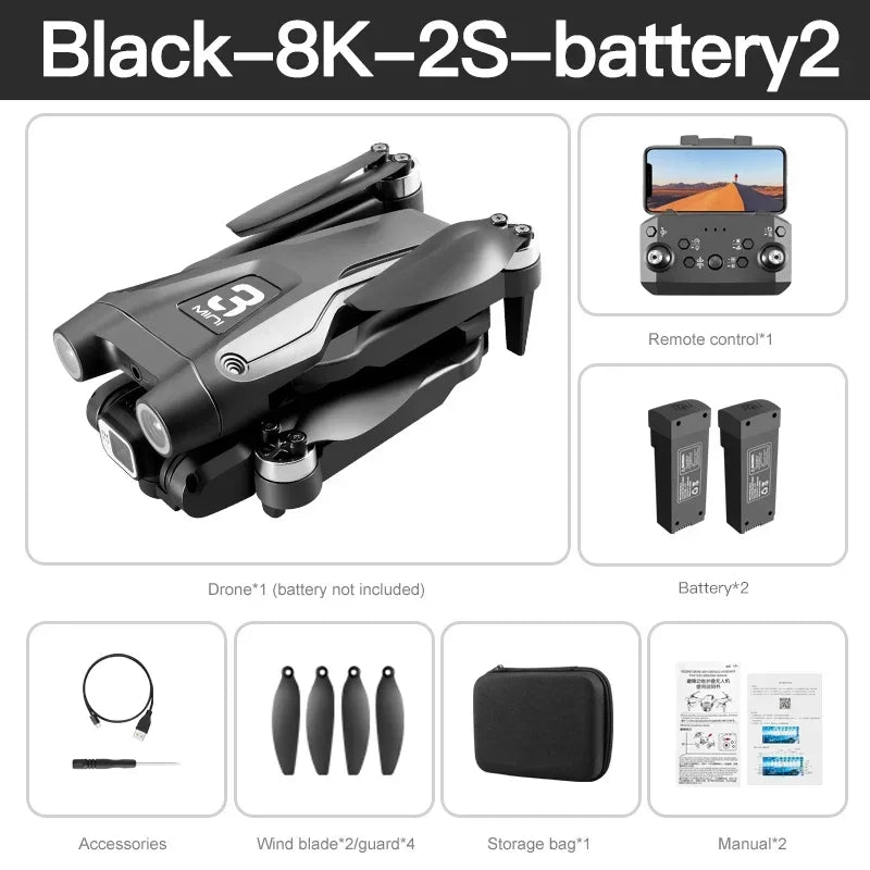 4K Drone Professional 8K GPS Drone Optical Flow 3sided Obstacle Avoidance Quadcopter RC Toys