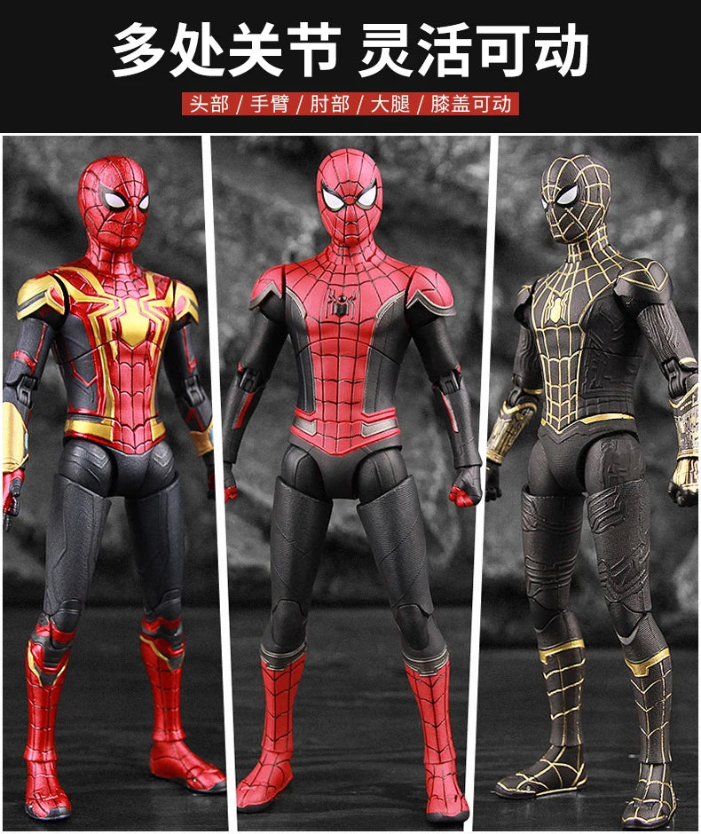 Spider Man No Way Home Action Figure Peter Parker Gold Black Red Model  Adult Collectible Toy