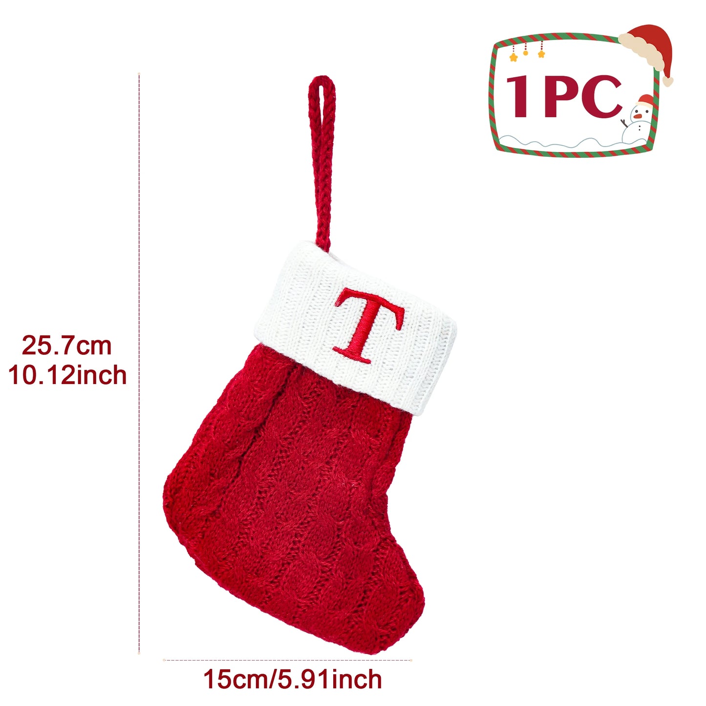 Christmas Socks Knitting Snowflake Letter Decoration 2025 For Home Xmas Tree Ornament Gift