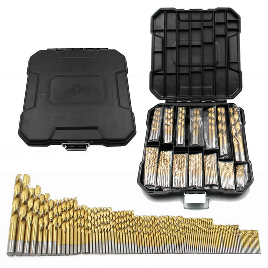 99Pcs HSS 4241 Twist Drill Bit Set Anti-rust Wear Protection Round Shank Titanium Drill Bits