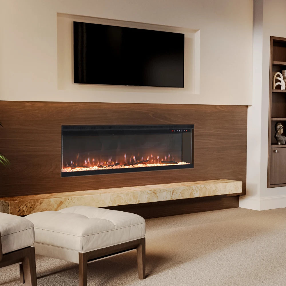 Recessed/Freestanding Electric Fireplace Wall Mounted Home Decoration Multi Size With Remote