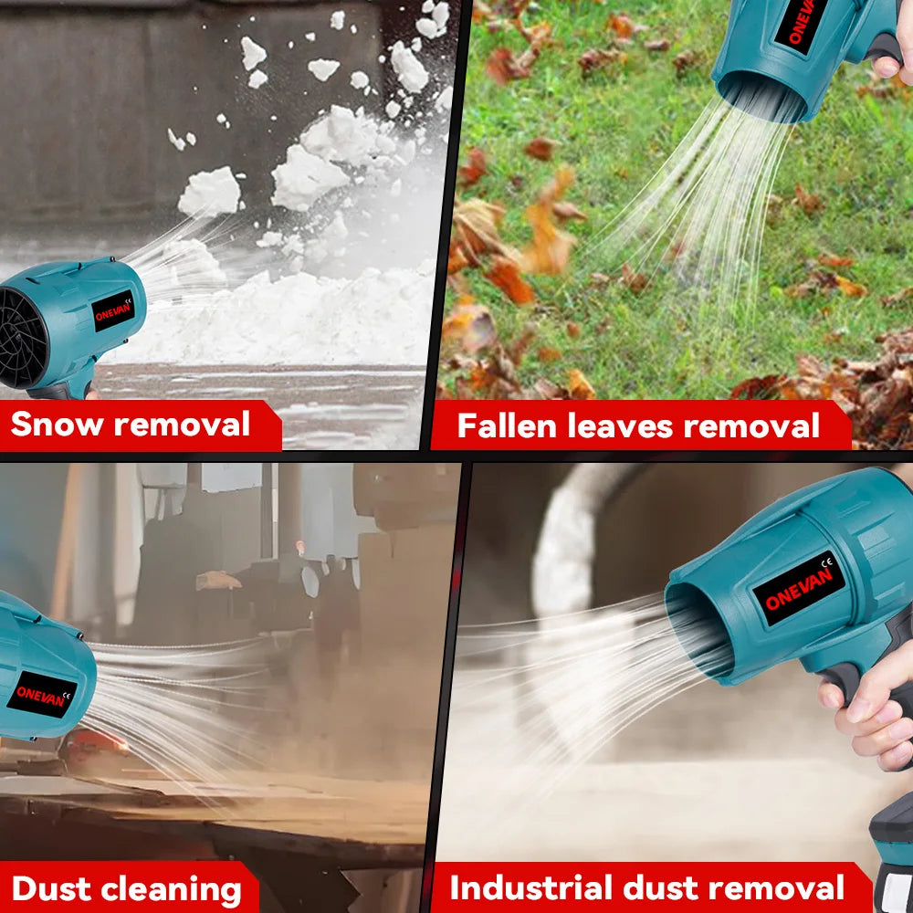 ONEVAN 2000W 200M/S Brushless Electric Turbo Fan Cordless Leaf Air Blowers Snow Dust Blowing Power Tool