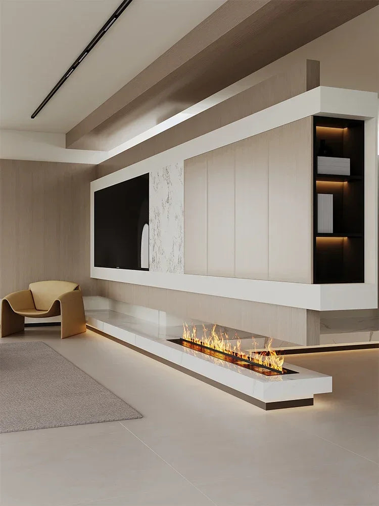 3D Water Electric Fireplace Mist Embedded Remote Control APP Interior Decoration