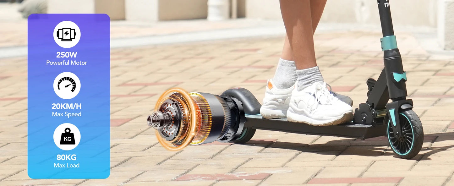 RCB Electric Scooter for Children Aged 8-12-16 Years, 7.55KG Foldable, Two Types of Braking