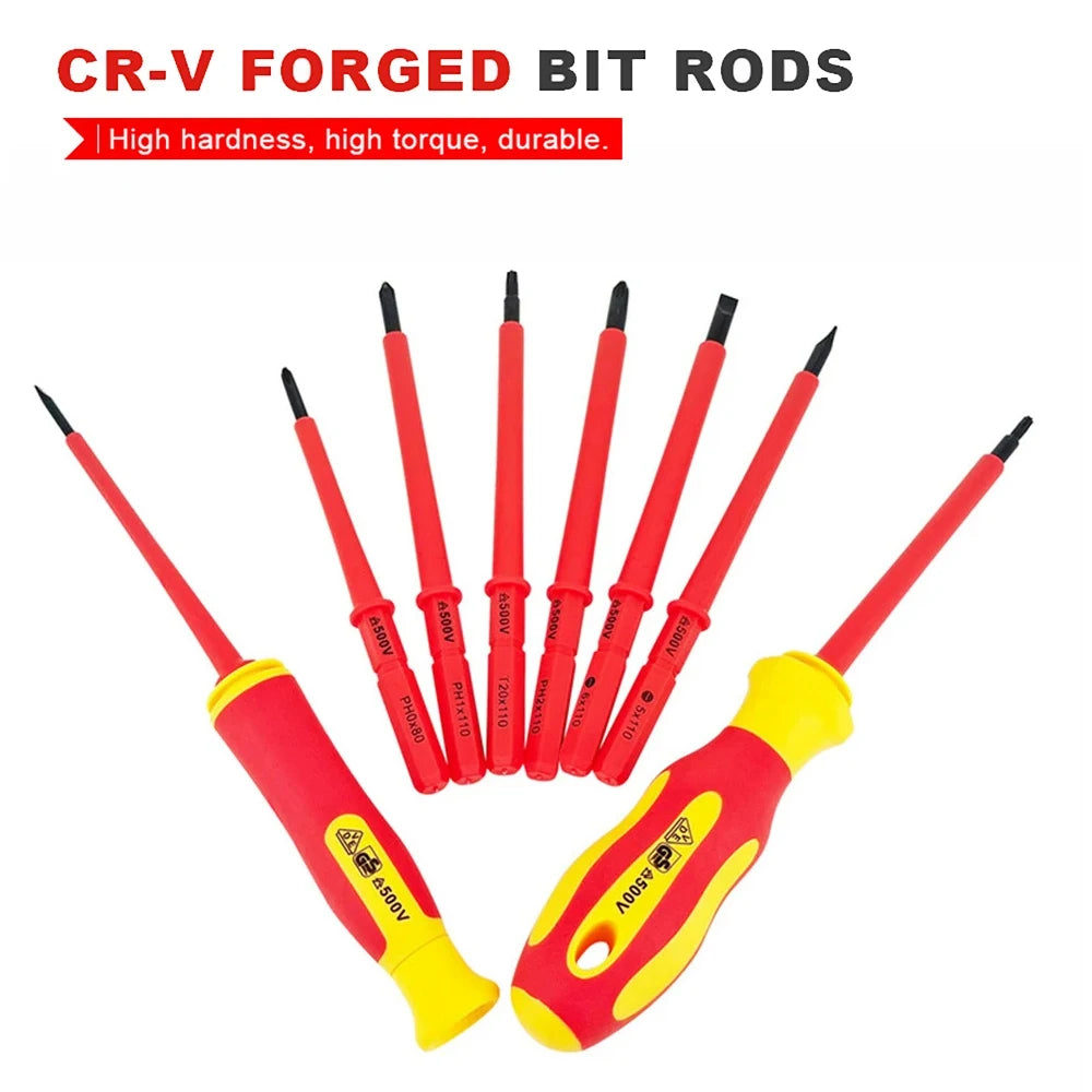 10Pcs Interchangeable Blade VDE Insulated Screwdriver Set with Case Magnetic 500V