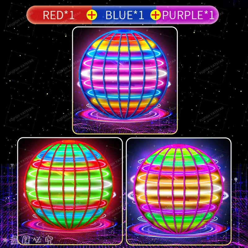 Flying Ball Children's Hand Controlled Color LED Cosmic Globe 360 ° Rotating Suitable for Indoor and Outdoor