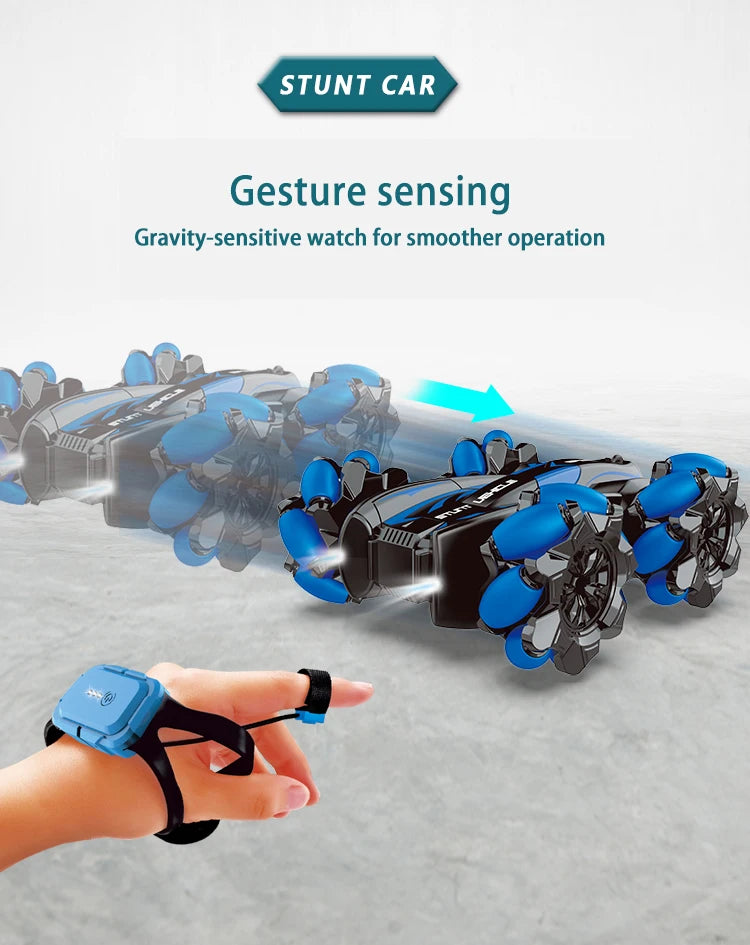 F1 RC Drift Car With Music Led Lights 2.4G Glove Gesture Radio Remote Control Spray Stunt Cars