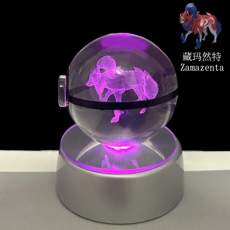 Pokemon 3D Crystal Ball Pikachu Gengar Eevee Mewtwo Anime Led Night Light