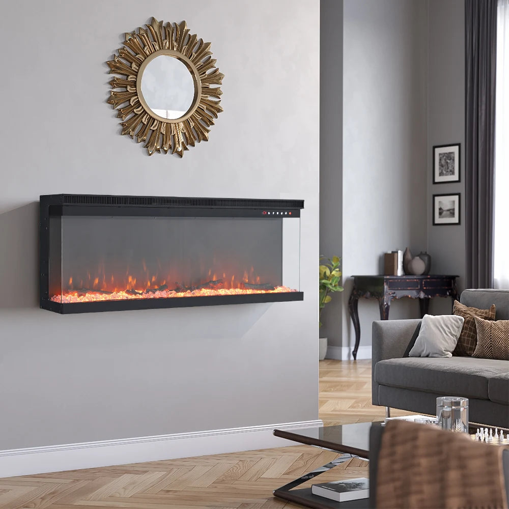 Recessed/Freestanding Electric Fireplace Wall Mounted Home Decoration Multi Size With Remote