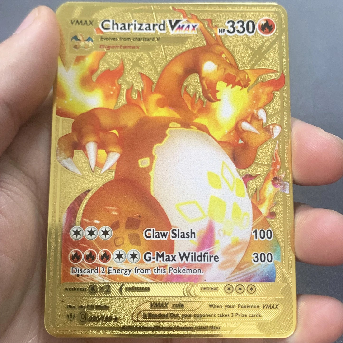 10000 Arceus Vmax DIY Golden Pokemon Metal Cards English in Iron Pokmo Letters Collection Card