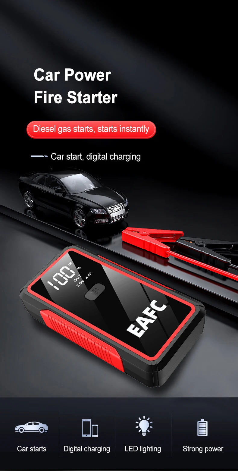 12V Car Jump Starter 600A-2000A Car Battery Starter Booster Emergency Start Portable Power Bank