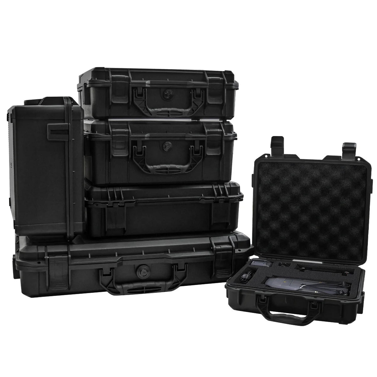 1pc Universal Portable Plastic Tool Box With Foam Insert Waterproof & Shockproof Hard Carrying Case With Pre-cut Sponge