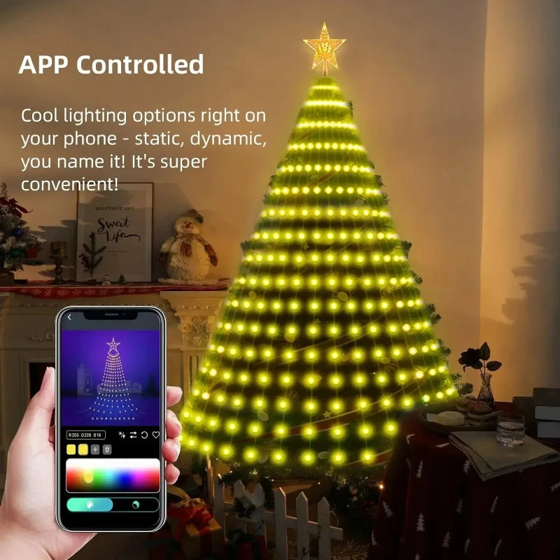 Christmas Tree Star Lights Smart RGB with Remote Timer Music Sync Bluetooth App Controlled