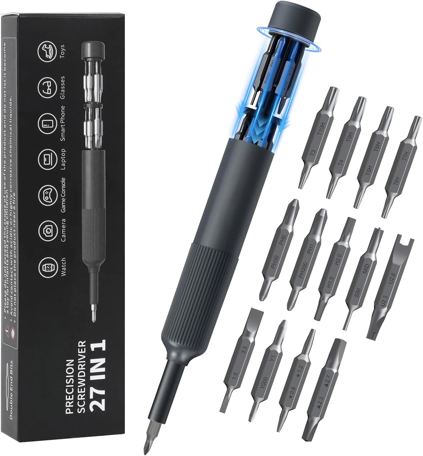 27 in 1 Precision Screwdriver Set  Magnetic Bits Pen Style Manual Repair Tools Kit