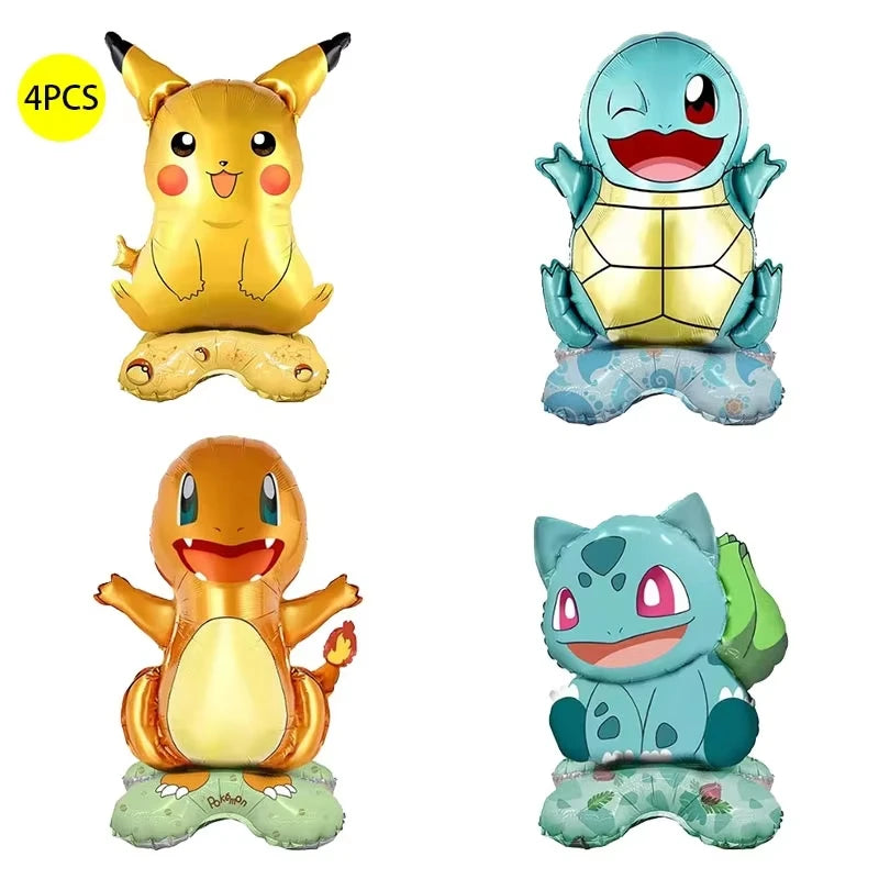 Pikachu Birthday Party Supplies Pokemon Decorations Favor Gifts - Foil Balloons Disposable Stickers Bracel Banner for Fan Events