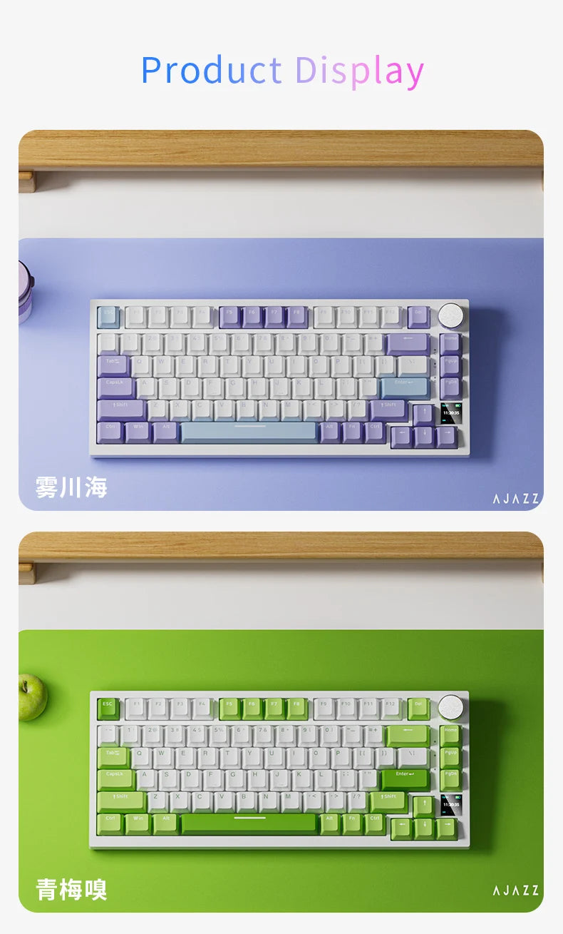 Pro Gaming Mechanical Keyboard Bluetooth 5.1/Wireless/C-Wired Customised Keyboard with Knob Hot Swapping Gasket