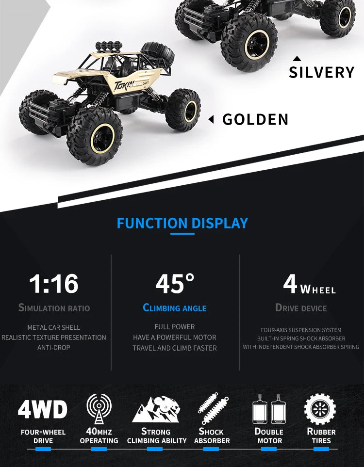 Oike RC Car Remote Control Climbing Vehicle Outdoor All Terrain Off-road Trucks 4WD Racing Drift Cars