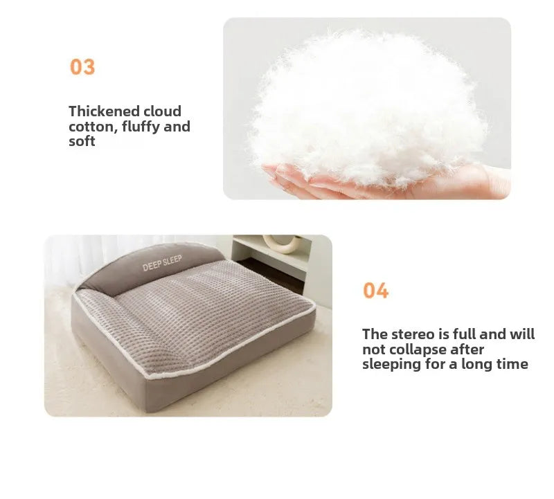 Dog Cat House Warm Thick Shape Plush Cushion Pet Washable Soft Dog Beds Mats
