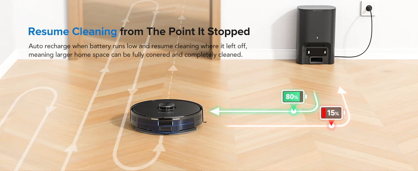 Lubluelu L15 Max Robot Vacuum Mop Combo 5500Pa Auto-Charging 3 In 1 Robot Vacuum Cleaner