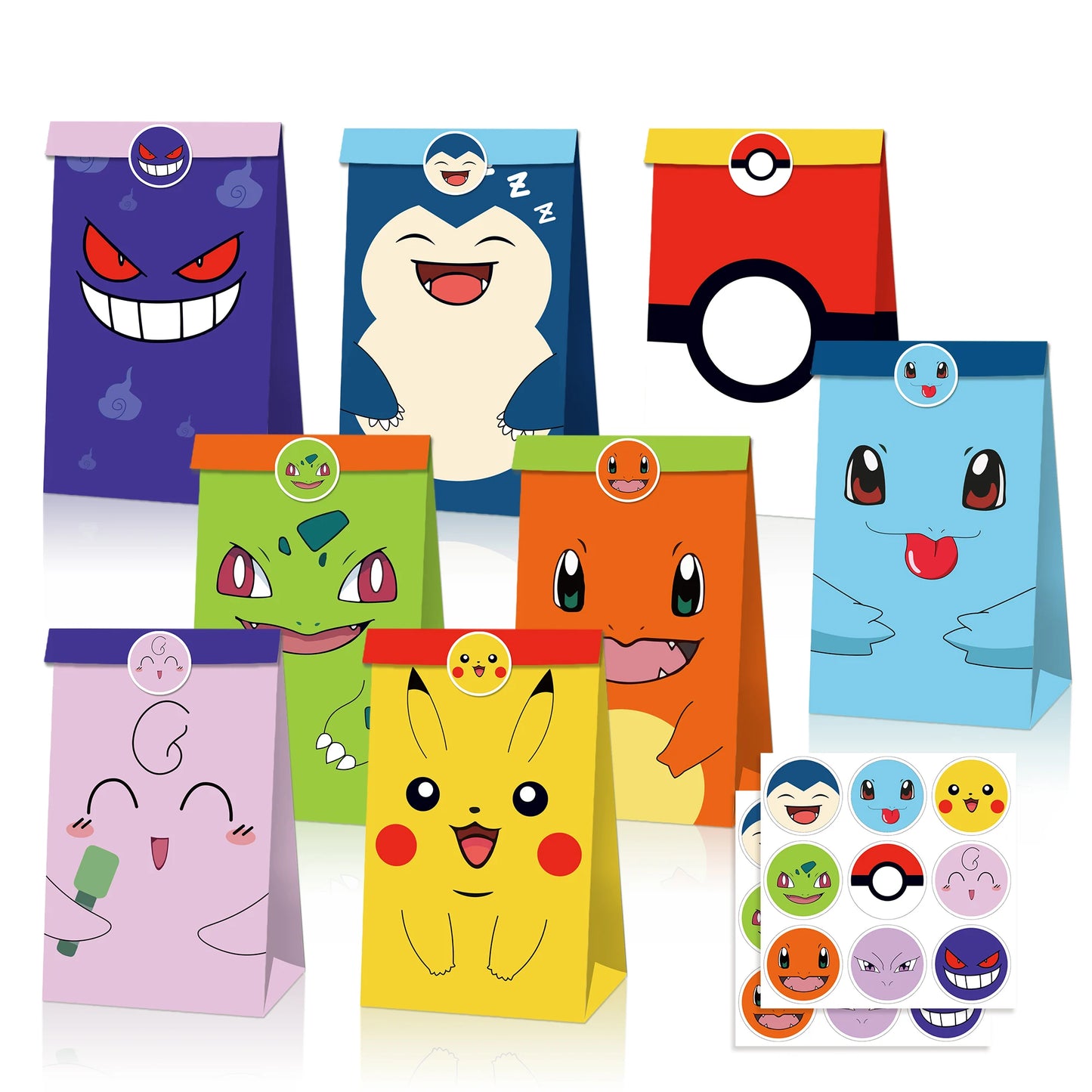Pikachu Birthday Party Supplies Pokemon Decorations Favor Gifts - Foil Balloons Disposable Stickers Bracel Banner for Fan Events