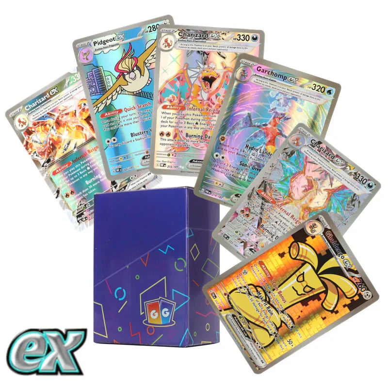 60/100Pcs English Pokemon Card 1996 Year Shining Charizard Pikachu Mewtwo trade Card Kids Pokemon Toy