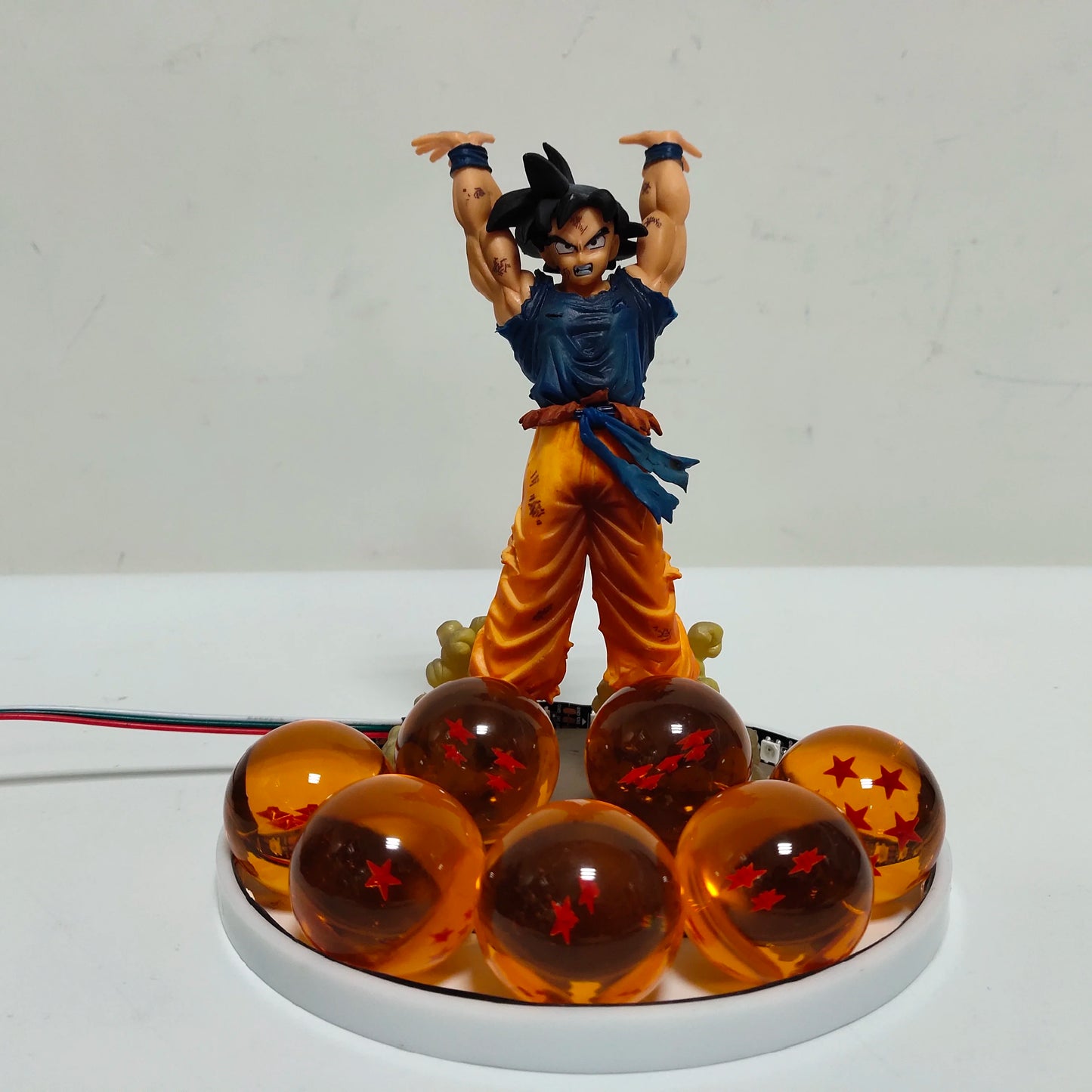 Dragon Ball Anime Son Goku Spirit Bomb with Ball Lamp Led Bulb Action Figures Model Figurine Figure & Base & Lamp DIY Decoration