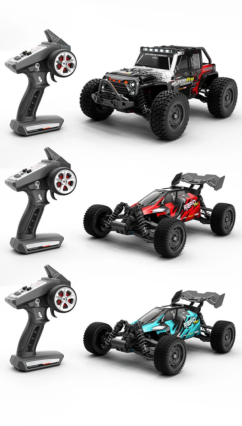 70KM/H Professional RC Car: Brushless Motor, 1:16 Scale 4WD High-Speed Off-road Climbing Vehicle W LED Light