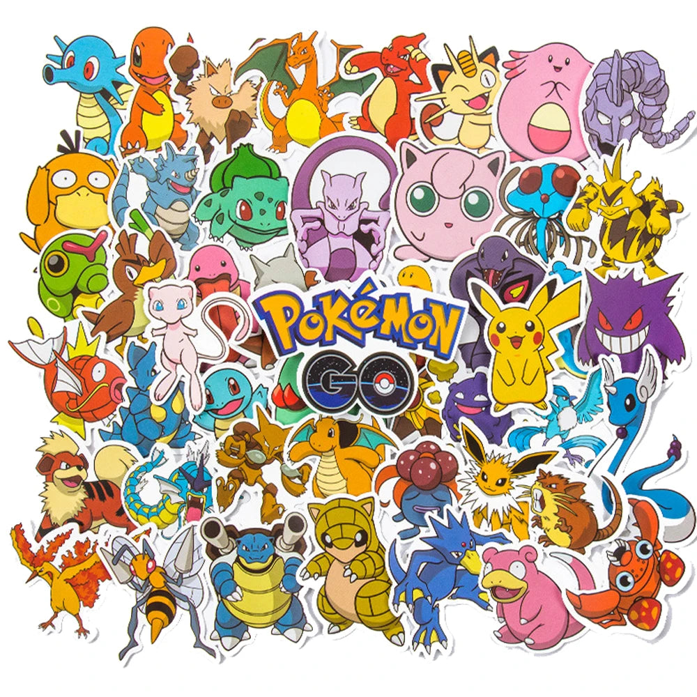 10/30/50pcs Japanese Pokemon Anime Stickers Waterproof Laptop Suitcase