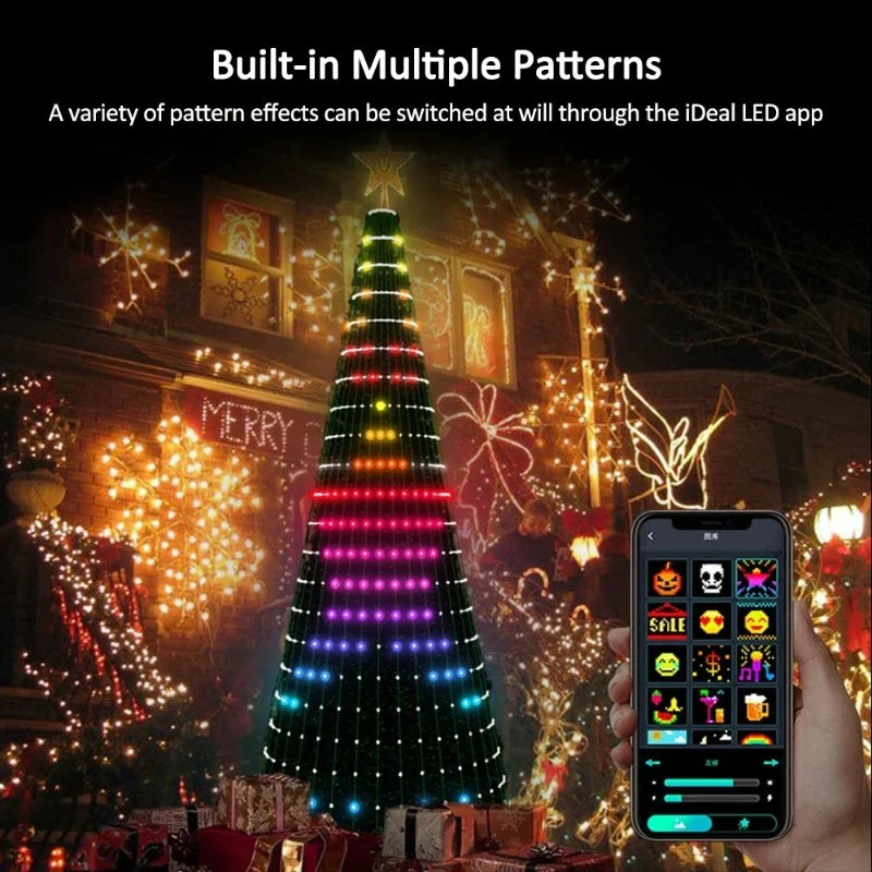 Christmas Tree Star Lights Smart RGB with Remote Timer Music Sync Bluetooth App Controlled