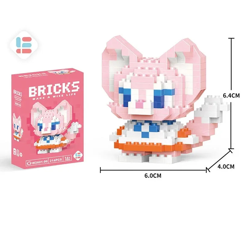 Disney LiLo Stitch Toys Building Blocks Pokeman Pikechu lega Anime Cartoon Character Model