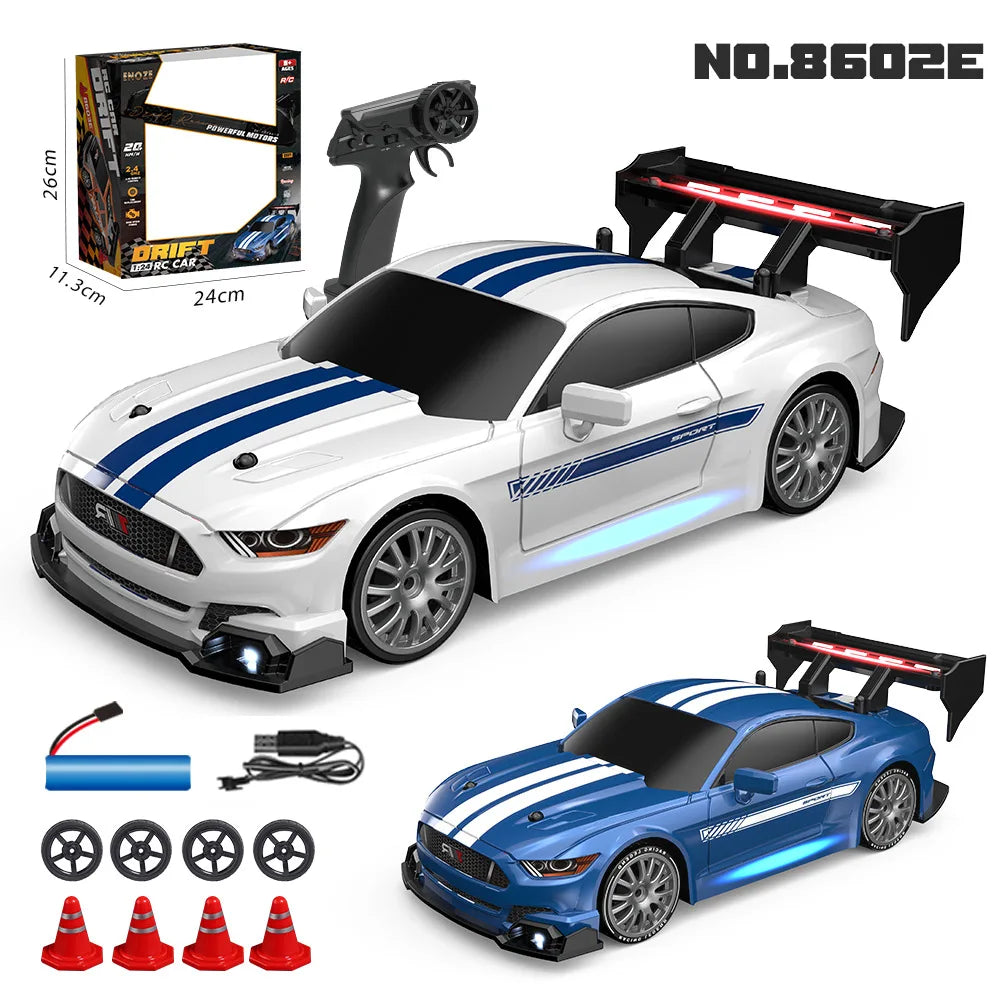 1:24 High Speed RC Drift Vehicle Cars Mustang 4WD Remote Control Racing Car Gift Toy