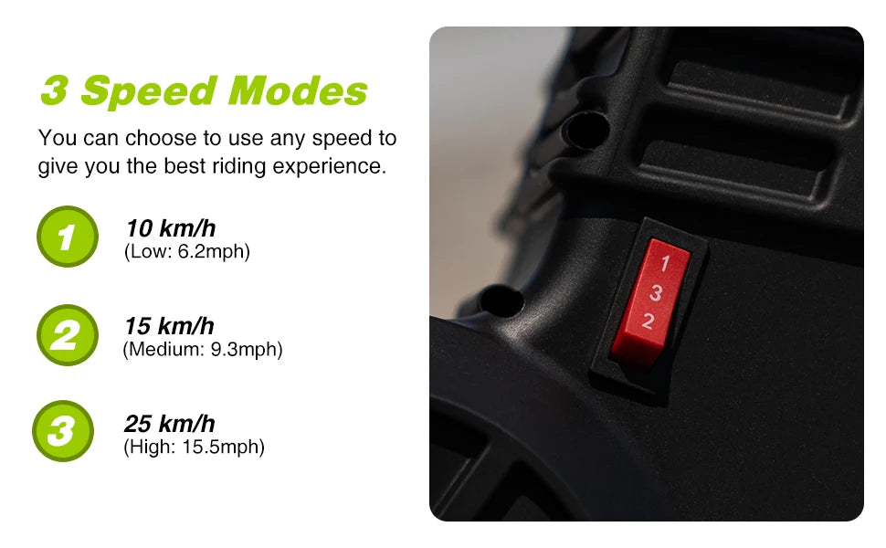 RCB Electric Motorcycle Kids, 36V 350W R9X PRO- Up 25KM/H &16KM Long-Range, 3-Speed