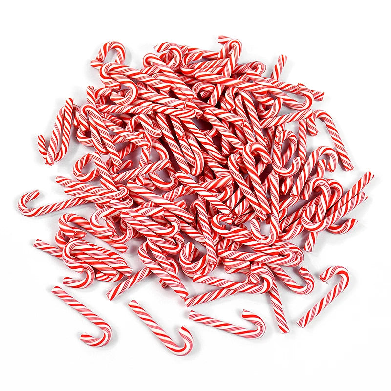 10/30/50Pcs Mini Candy Cane Christmas Decoration Red White Resin Candy DIY Crafts Xmas Home Decor