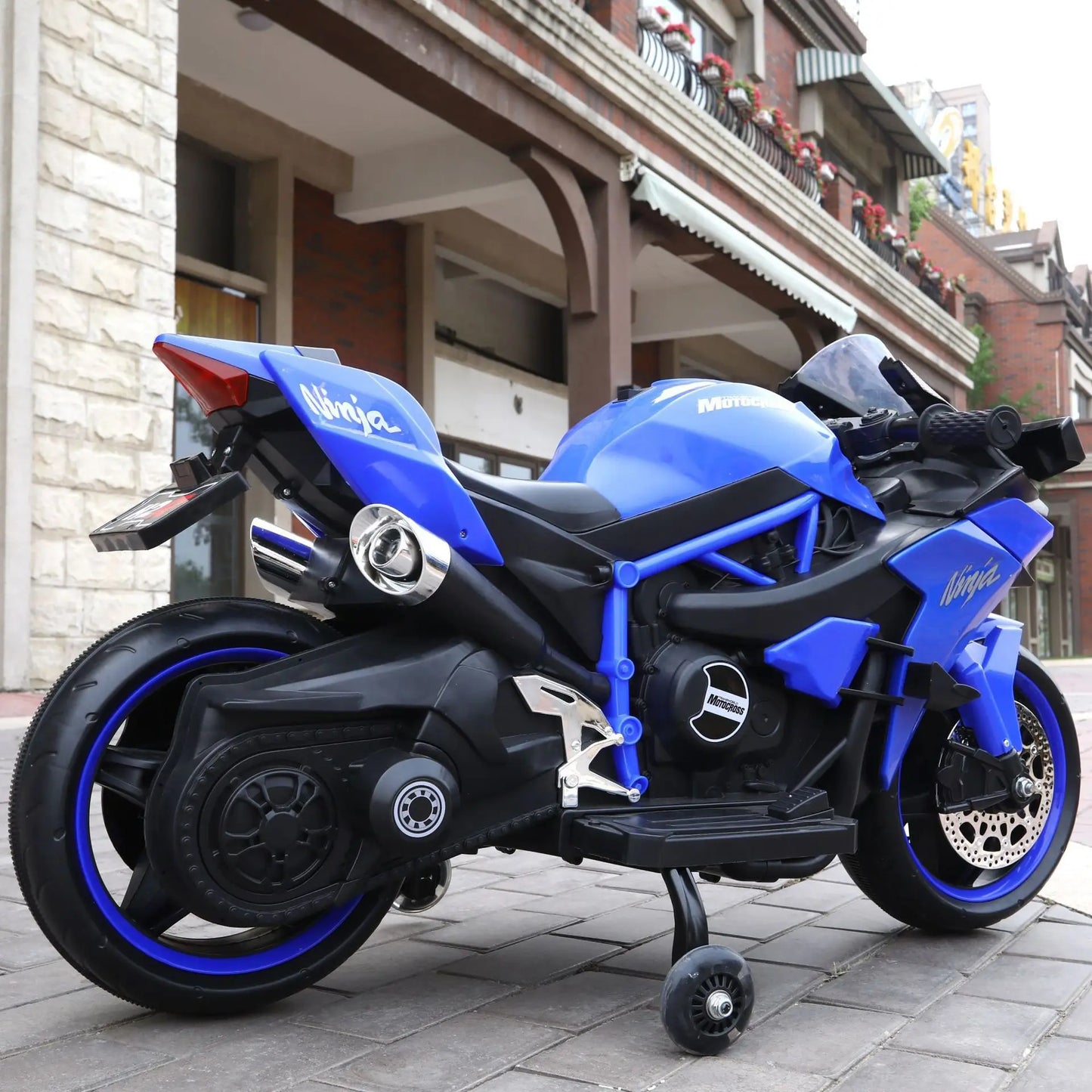 1.1M Long Children Electric Two Wheeled Rechargeable Drive Motorcycle For 3-9 Years Kids Ride On