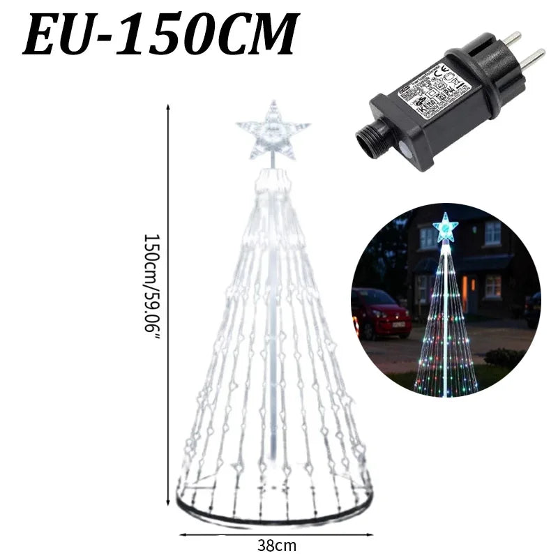 Control Christmas NEW LED Tree Indoor Outdoor Metal Ring Led String Decorative Light