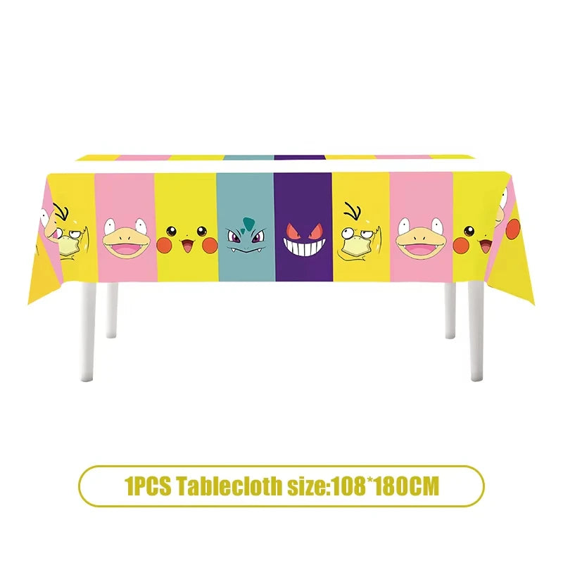 Pikachu Birthday Party Supplies Pokemon Decorations Favor Gifts - Foil Balloons Disposable Stickers Bracel Banner for Fan Events