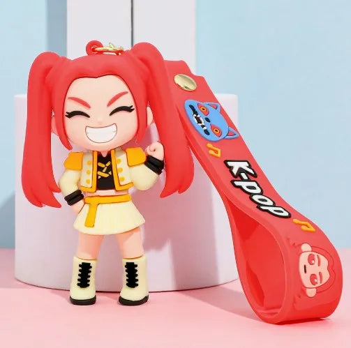 Hot New KPOP Demon Hunter Girl Group Keychain, Popular Girl Group Decorative Small Gift