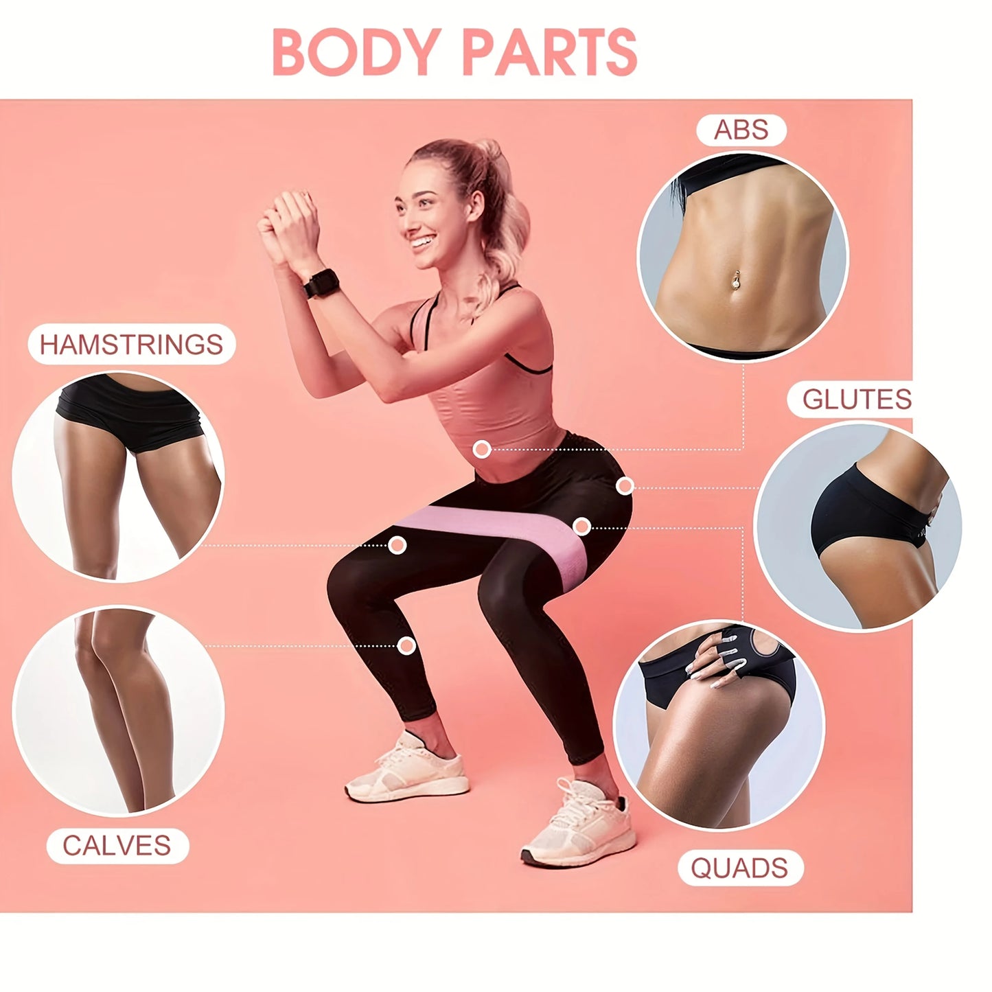 Fabric Resistance Hip Booty Bands Elastic Glute Thigh Workout Squat Circle Stretch Fitness Strips Loops Yoga Gym Equipment